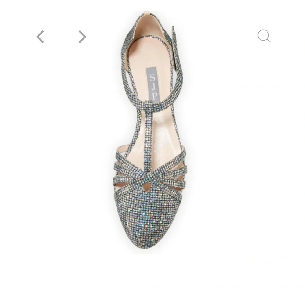 SJP Meteor Silver Scintillate Sandals 36 - Picture 13 of 13